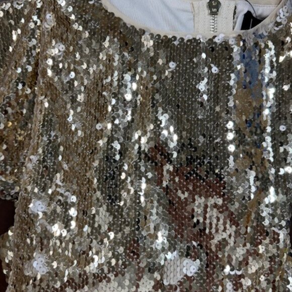 NWT Lulus Pass the Champagne Light Gold Sequin Bodycon Dress - Picture 5 of 8